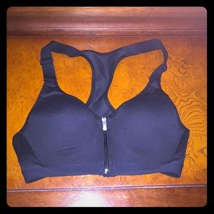 Victoria’s Secret black zipper front sports bra.